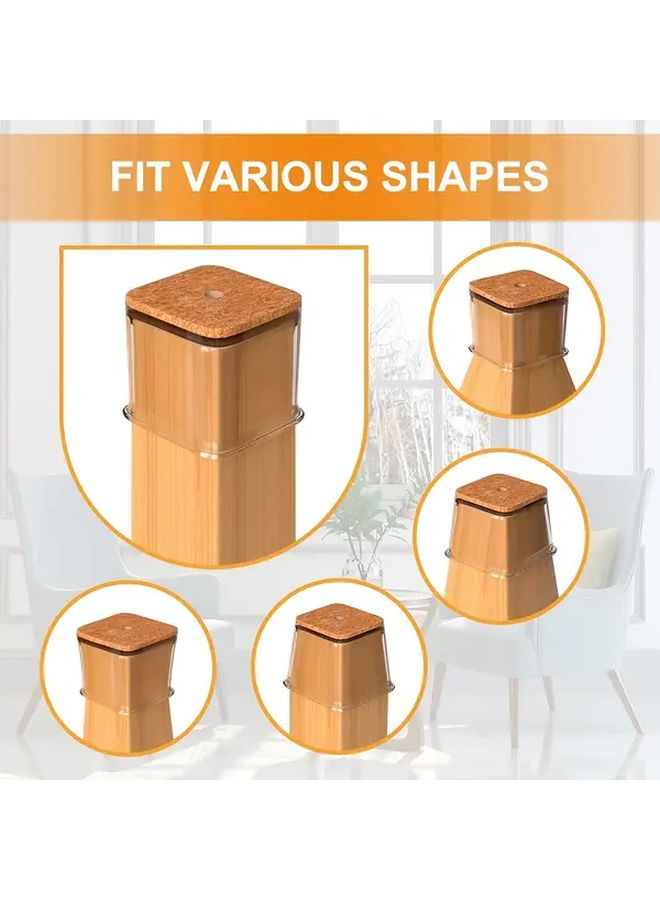 24 Pack XL Chair Leg Floor Protectors For Hardwood Floors Transparent Silicone Felt Bottom - Image 2